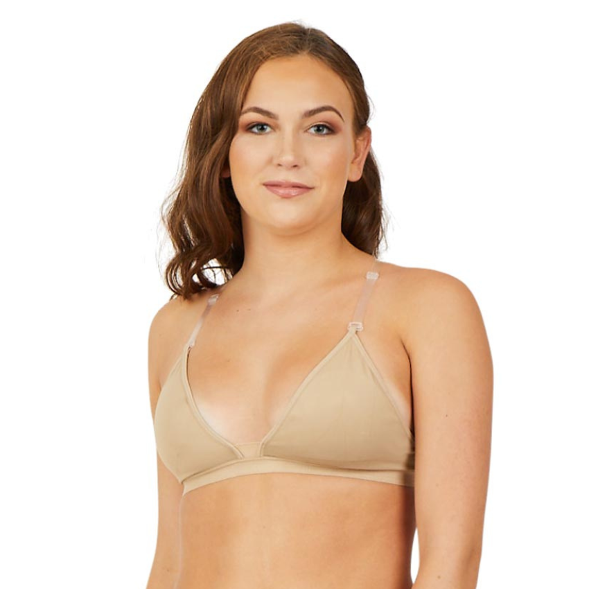 Capezio Deep Neck Clear Back Bra