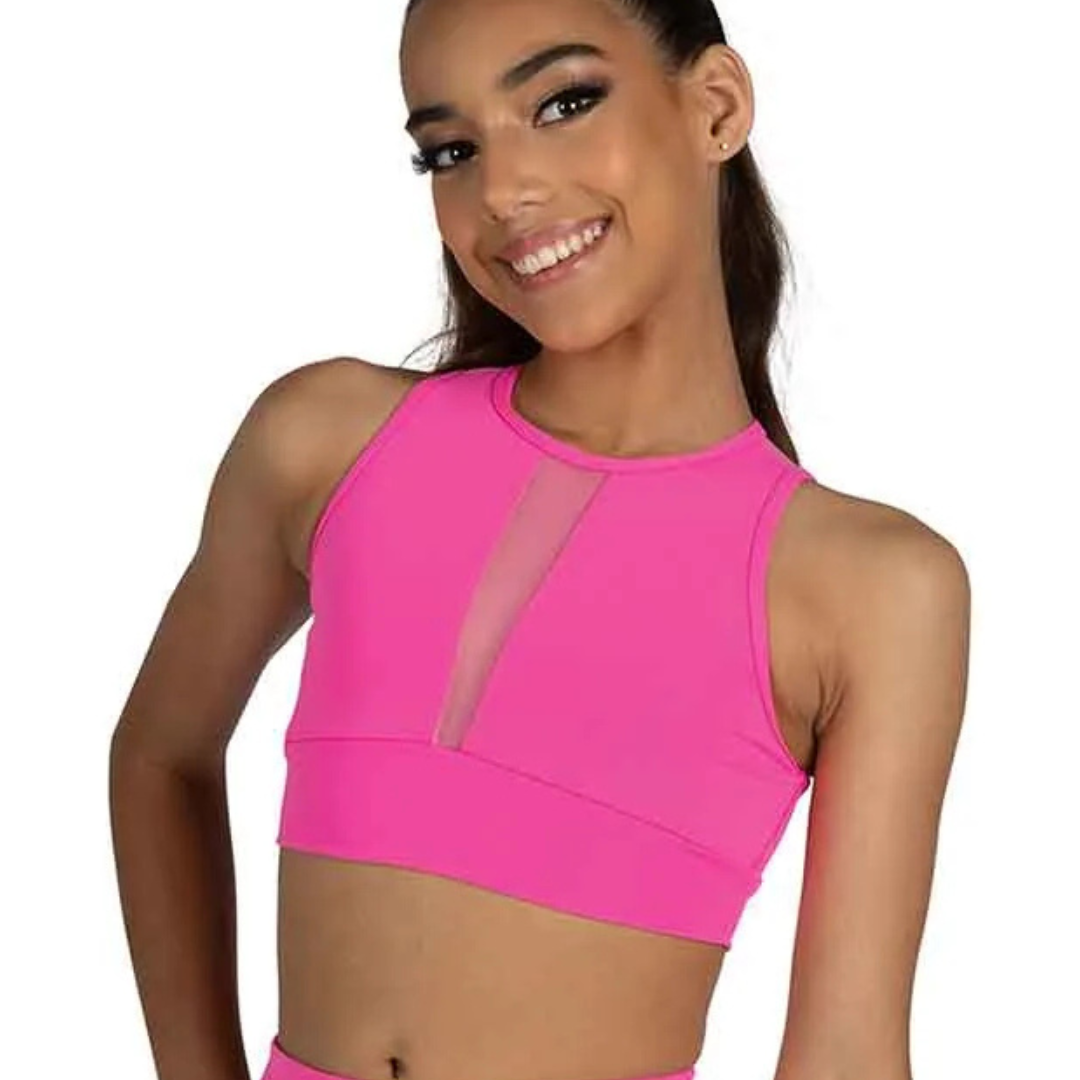 Danznmotion V-Mesh Insert Crop Top