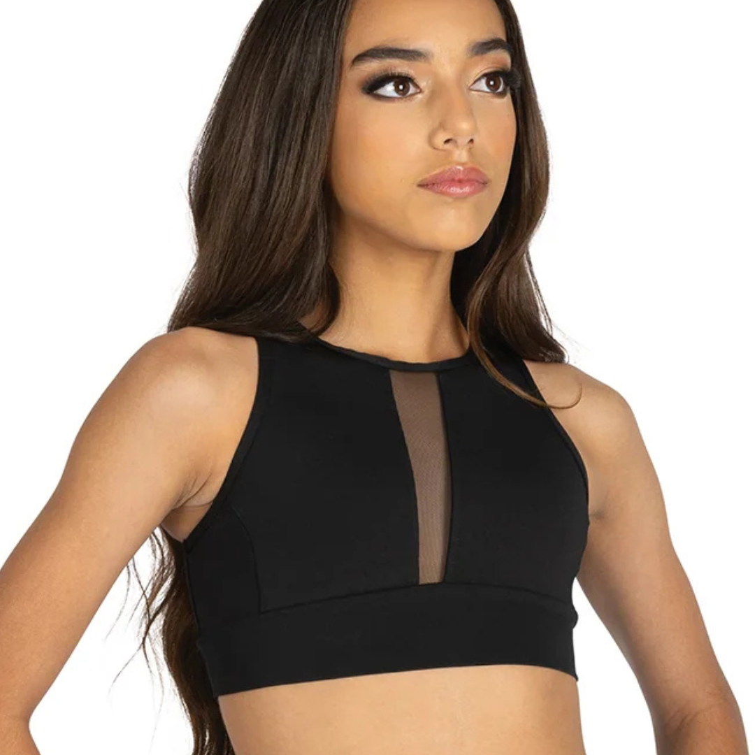 Danznmotion V-Mesh Insert Crop Top
