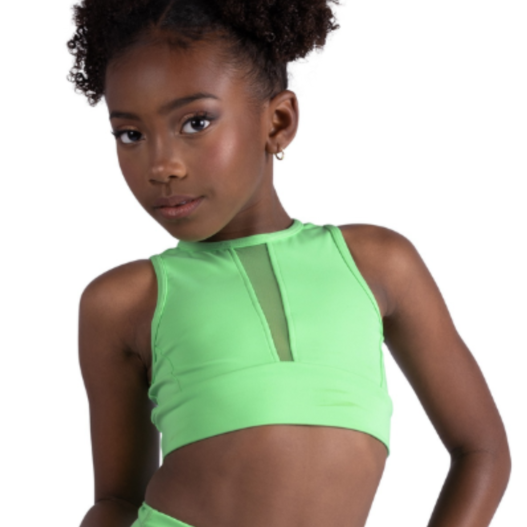 Danznmotion V-Mesh Insert Crop Top