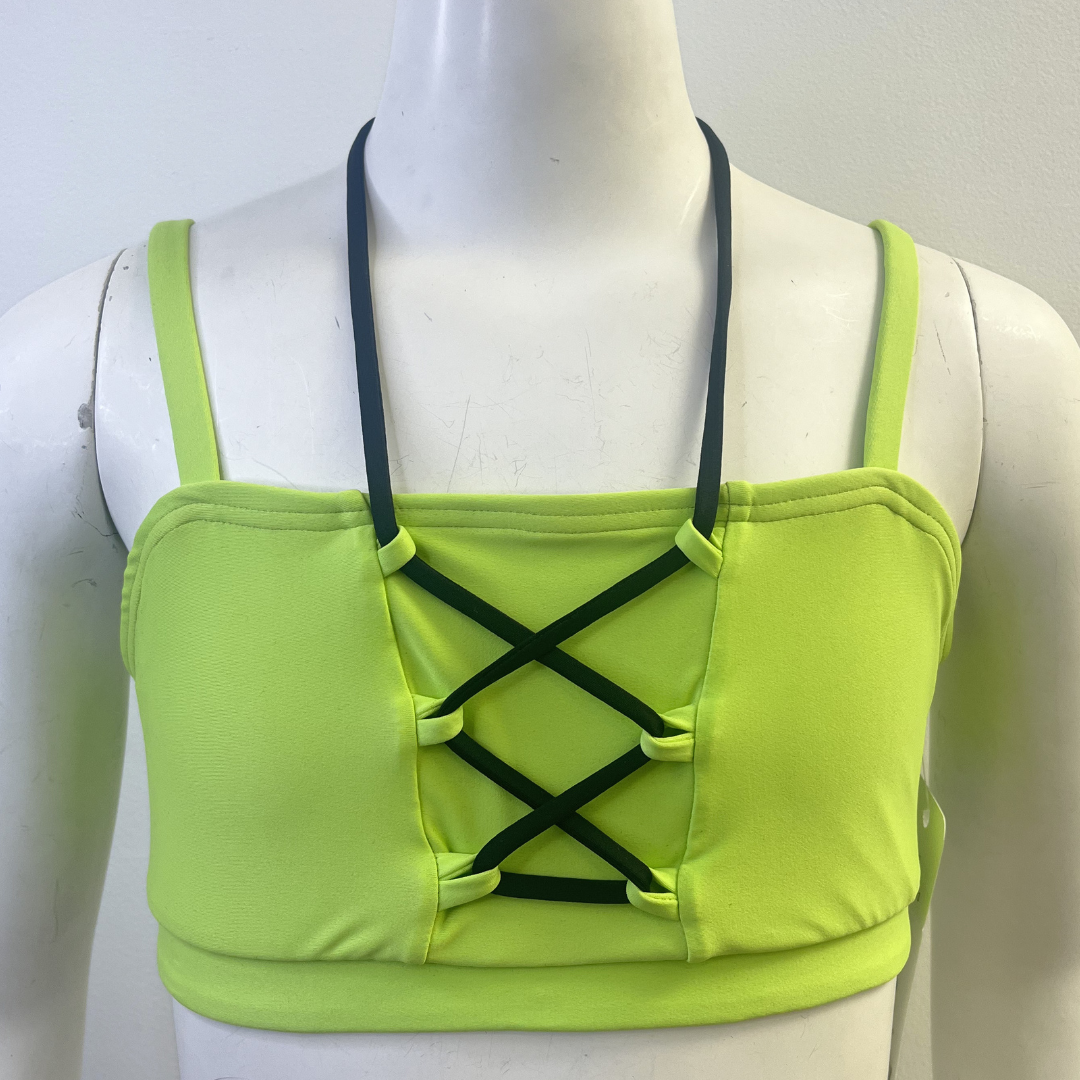 MOD Lace-up Bandeau Top - Matte Lycra