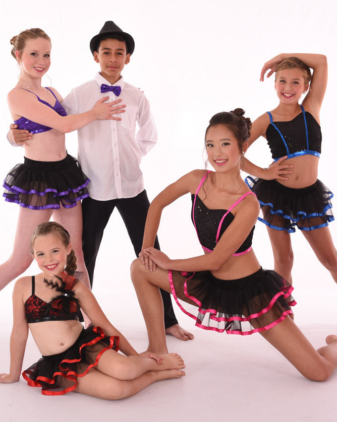 Childs Kaleidoscope Coloured Ribbon Skirt, Group