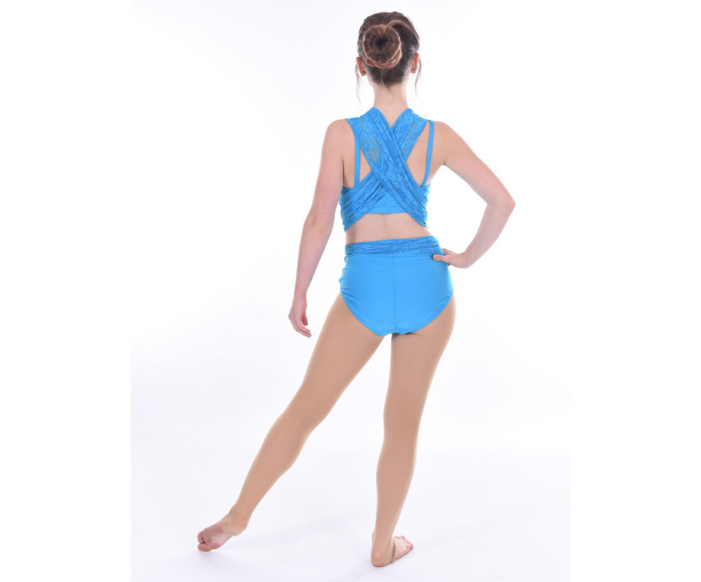 Classic Multi-Way Panty, Basic Lycra V-Front Bra Top, Blue, Alternative, Back