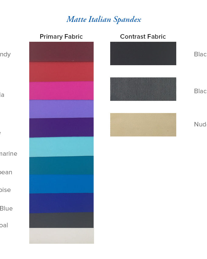Convention Matte Spandex Contrast Colour Chart