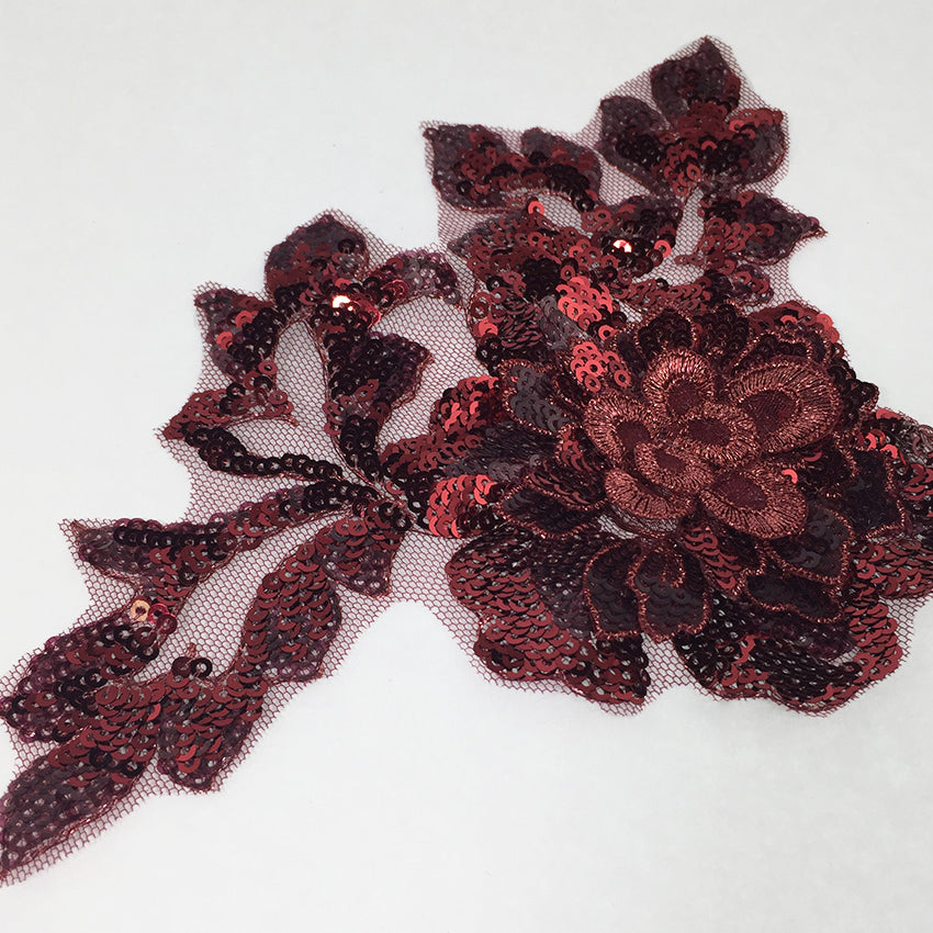 Large Sequin Floral Applique
