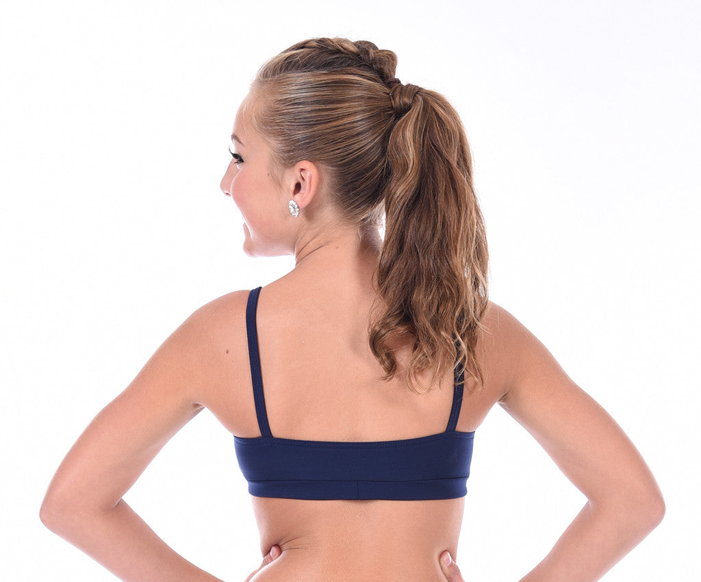 Supplex Sweetheart Dance Top, Navy, Back