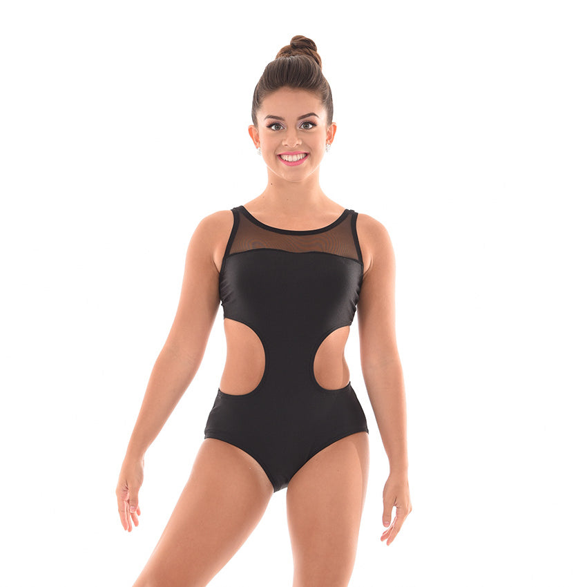Lycra & Mesh Cutout Leotard