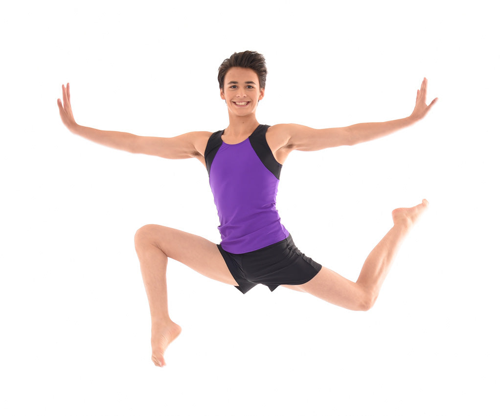 Convention Contrast Fittted Tank Top, Boys Loose Fit Dance Shorts