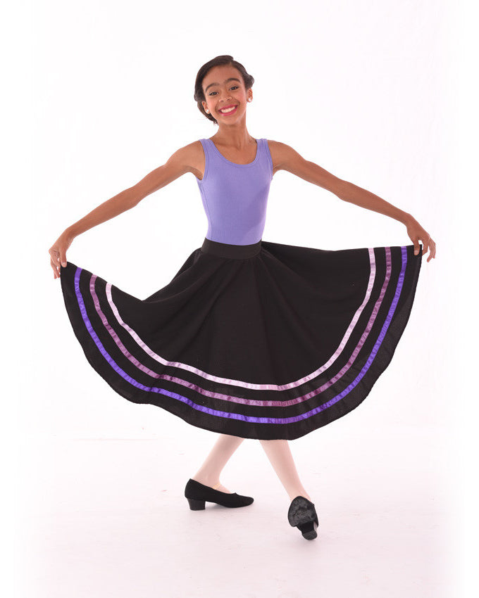Lycra Tank Bodysuit, Coloured Ribbon Character Skirt, Purple