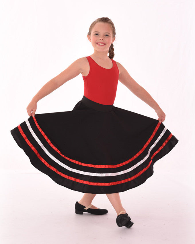 Lycra Tank Bodysuit, Coloured Ribbon Character Skirt, Red