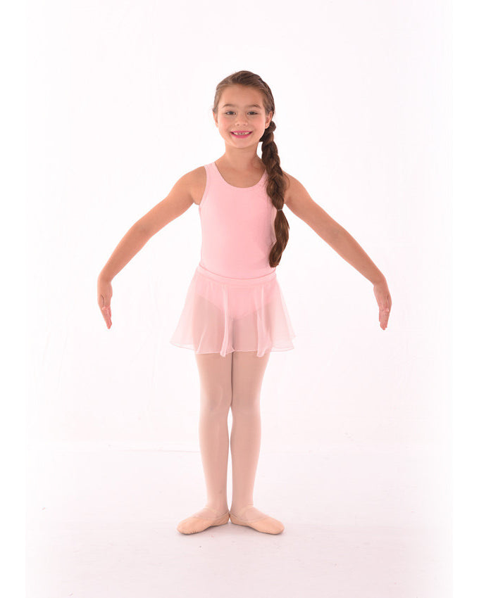 Childs Basic Supplex Tank Bodysuit with Childs Short Chiffon Circle Skirt