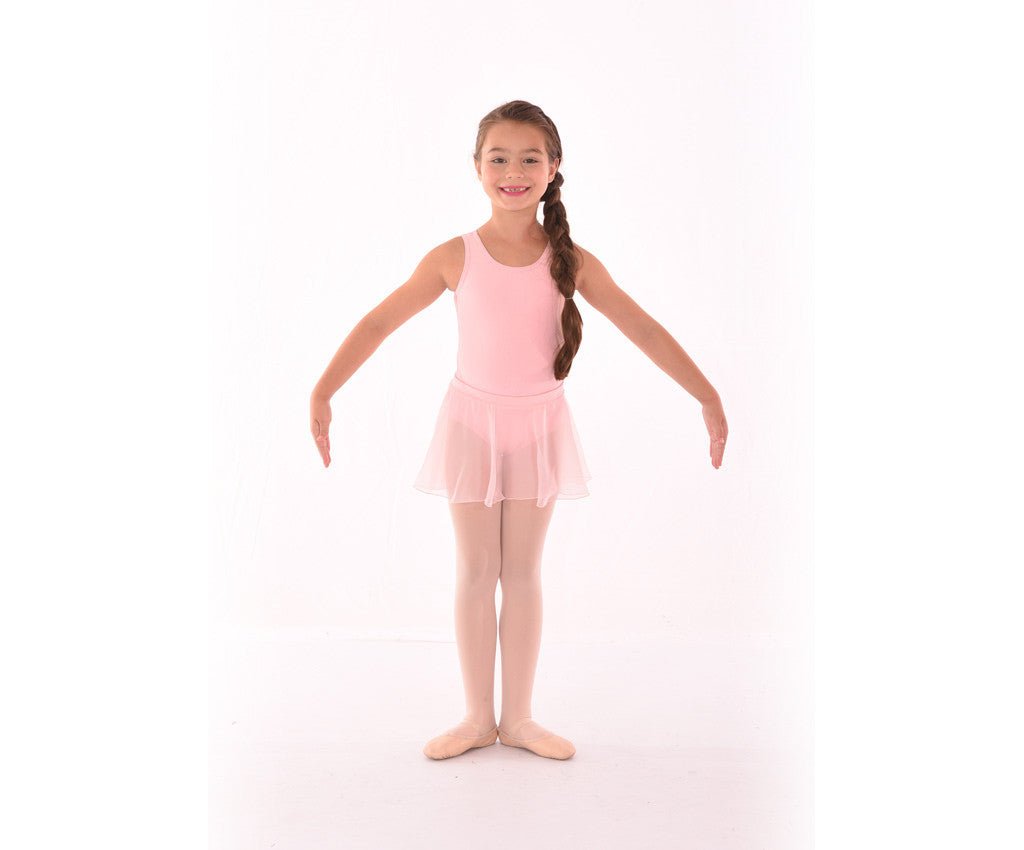 Childs Basic Supplex Tank Bodysuit with Childs Short Chiffon Circle Skirt