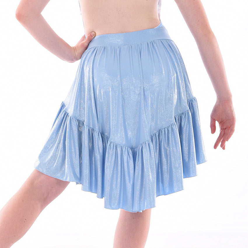 Crystal Raglan Halter Top & Ruffle Hi Low Skirt