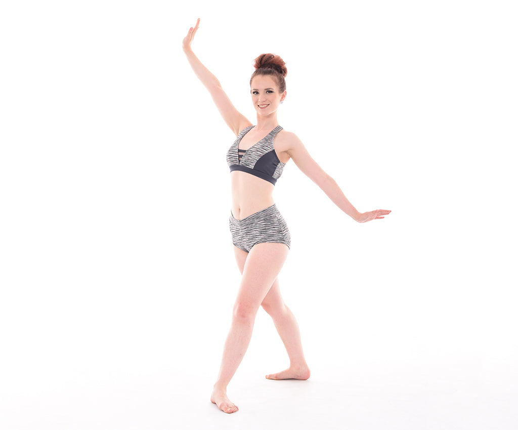 Convention Plunge Micro-Mix Cross Back Bra Top, Convention Basic Micro Mix V-Front Shorts