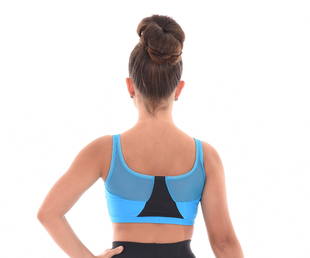 Convention Shock Contrast Boat Neck Top, Turquoise, Back