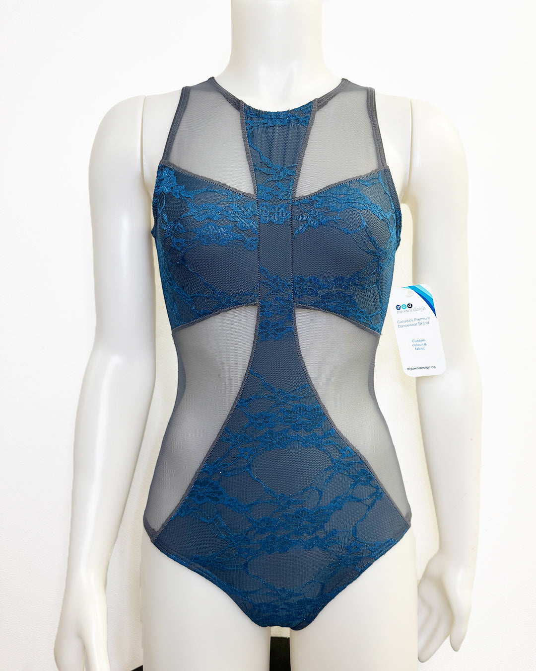 Cross leotard With Lace Overlay