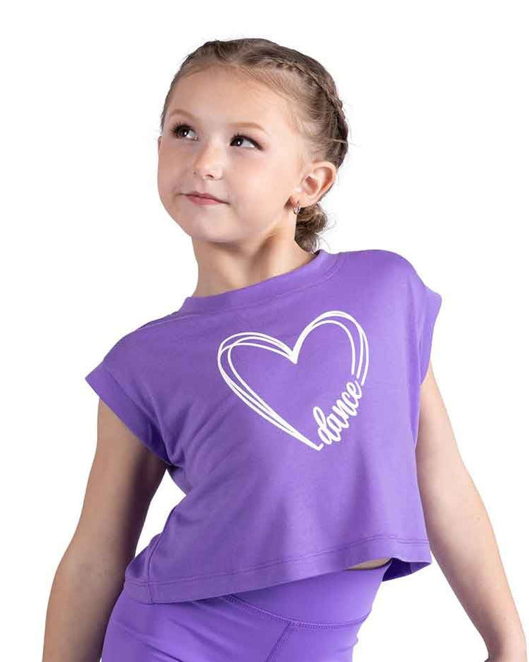 Girl's Scribble Heart Dance Tee