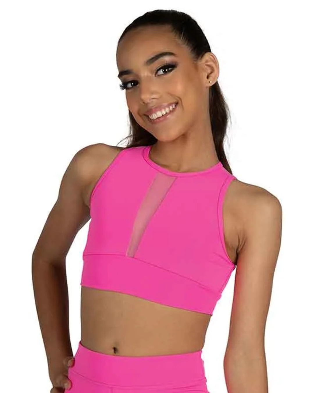 Danznmotion V-Mesh Insert Crop Top