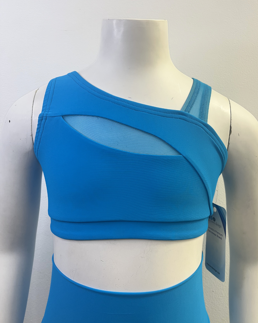 Asymmetric Crop Top with Mesh Insert