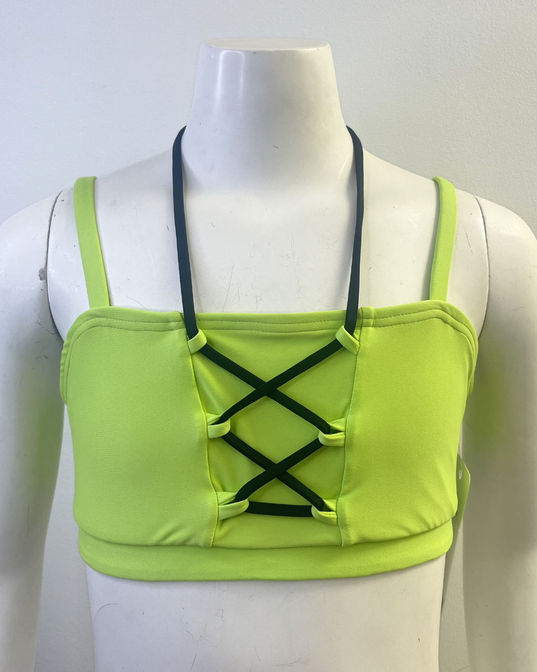 MOD Lace-up Bandeau Top - Matte Lycra
