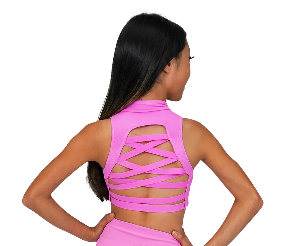 Sloan Zip Front Strappy Back Crop - 2741 – My Own Design