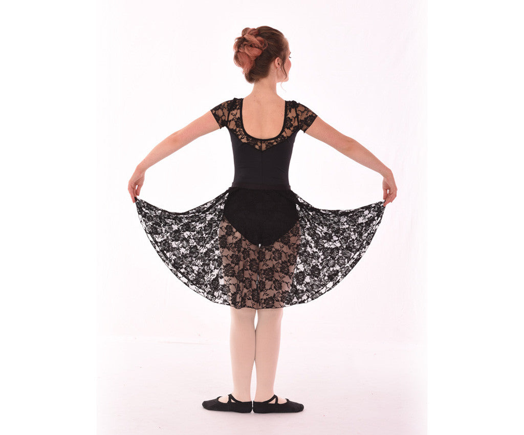 Basic Lace Circle Skirt with Lace Yoke Bodysuit, Back