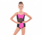Convention New Attitude Contrast Leotard, Fuchsia