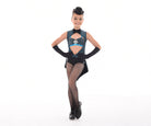 Showtime Glitz and Glam Hotsuit, Showtime Glam Halter Top, Mini Bowler Hat on Hairband, Showtime Mystique Bowtie, Opera Length Satin Gloves