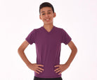 Boys V-Neck Short Sleeve Tee, Purple