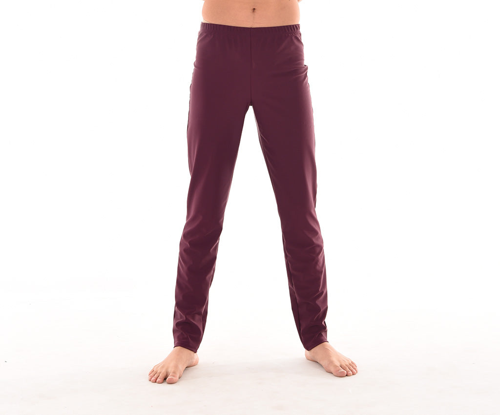Boys Fitted Dance Pants, Burgundy