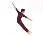 Boys Convention Mesh Front Top, Boys Fitted Dance Pants, Burgundy