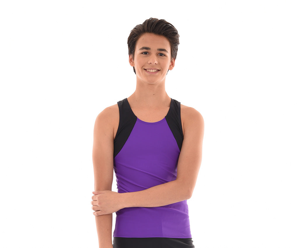 Convention Contrast Fittted Tank Top, Purple