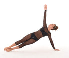 Mesh Capri Unitard, Kaleidoscope Sequin Sweetheart Bra Top, Basic Mystique Dance Brief, Black