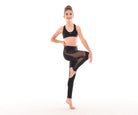Plunge Cross-Back Top, Convention Side Splash Legging, Black