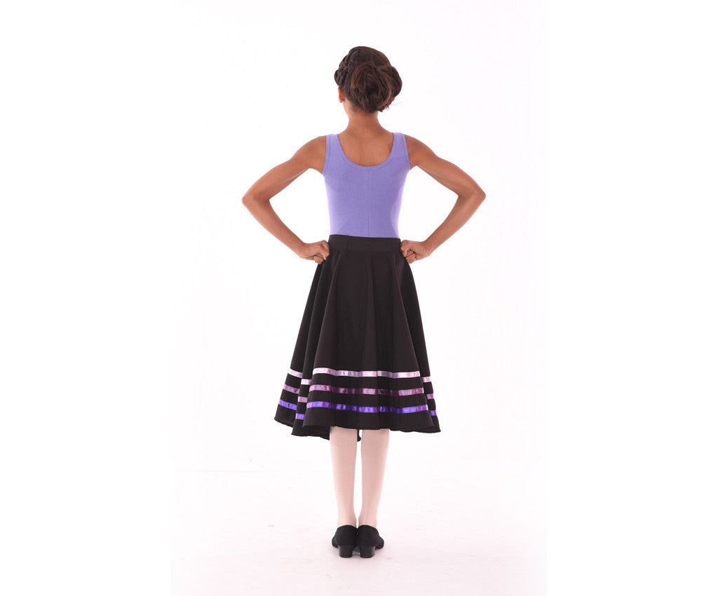 Coloured Ribbon Character Skirt, Purple Back