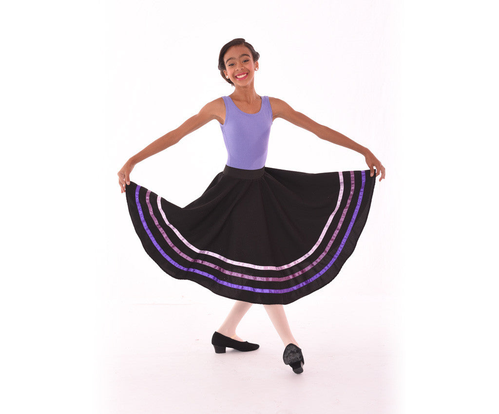 Lycra Tank Bodysuit, Coloured Ribbon Character Skirt, Purple