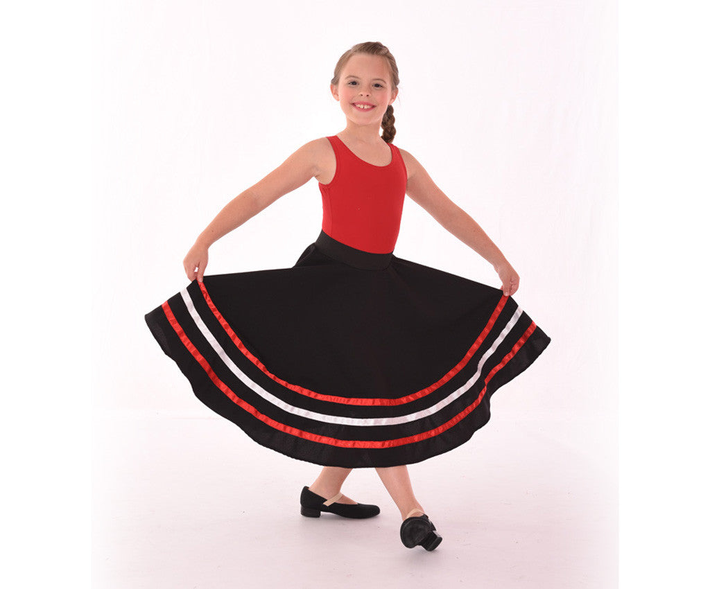 Lycra Tank Bodysuit, Coloured Ribbon Character Skirt, Red