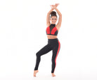 Convention Sublime Contrast Halter Top, Slick Contrast Side Stripe Leggings, Red