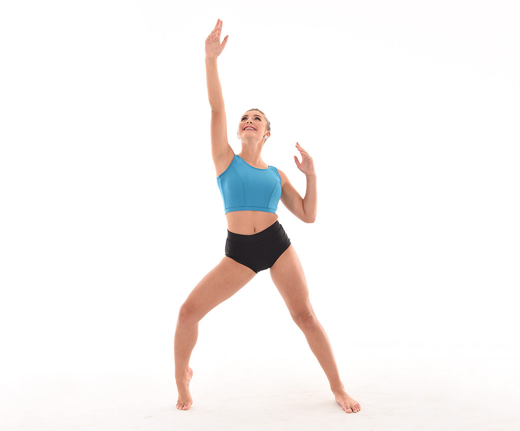 Lycra Princess Seam Tank Crop Top, Lycra Hot Shorts 