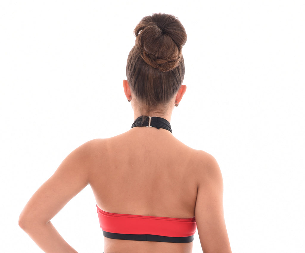 Convention Sublime Contrast Halter Top, Red, Back