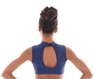 Lycra Keyhole Back Crop Top With Collar, Back