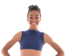 Lycra Keyhole Back Crop Top With Collar