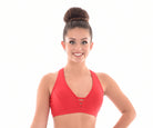 Plunge Cross-Back Top, Red